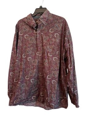 Stetson Western Shirt Mens 2XL Paisley Button Down Long Sleeve Cowboy Rodeo